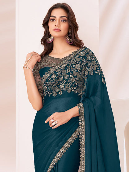 partywear designer saree for festive occasions