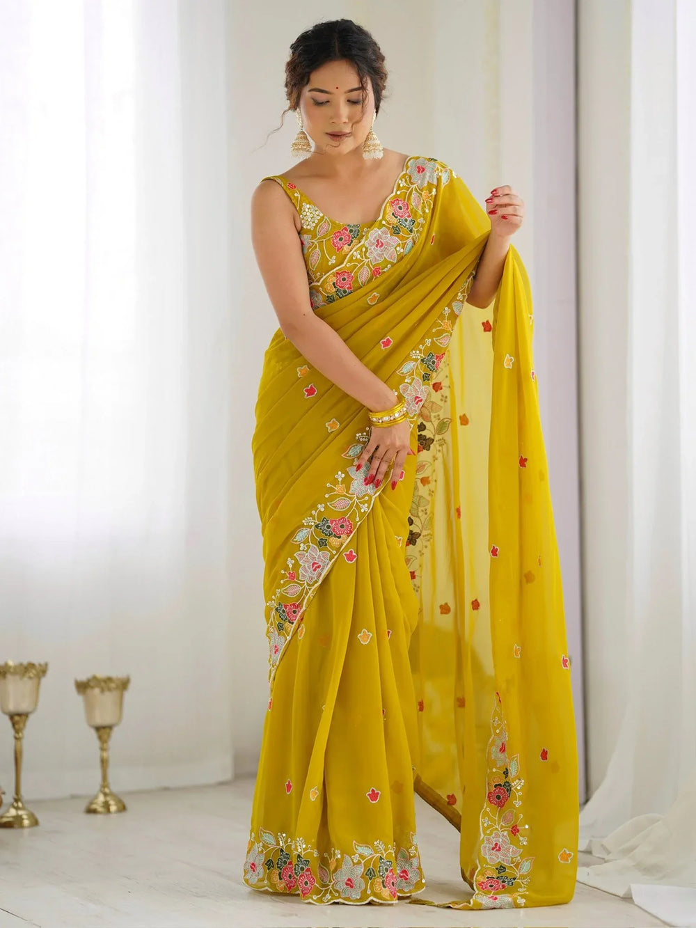 partywear designer saree for festive occasions