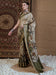 Cream Beige Sungudi Viscose Silk Printed Saree