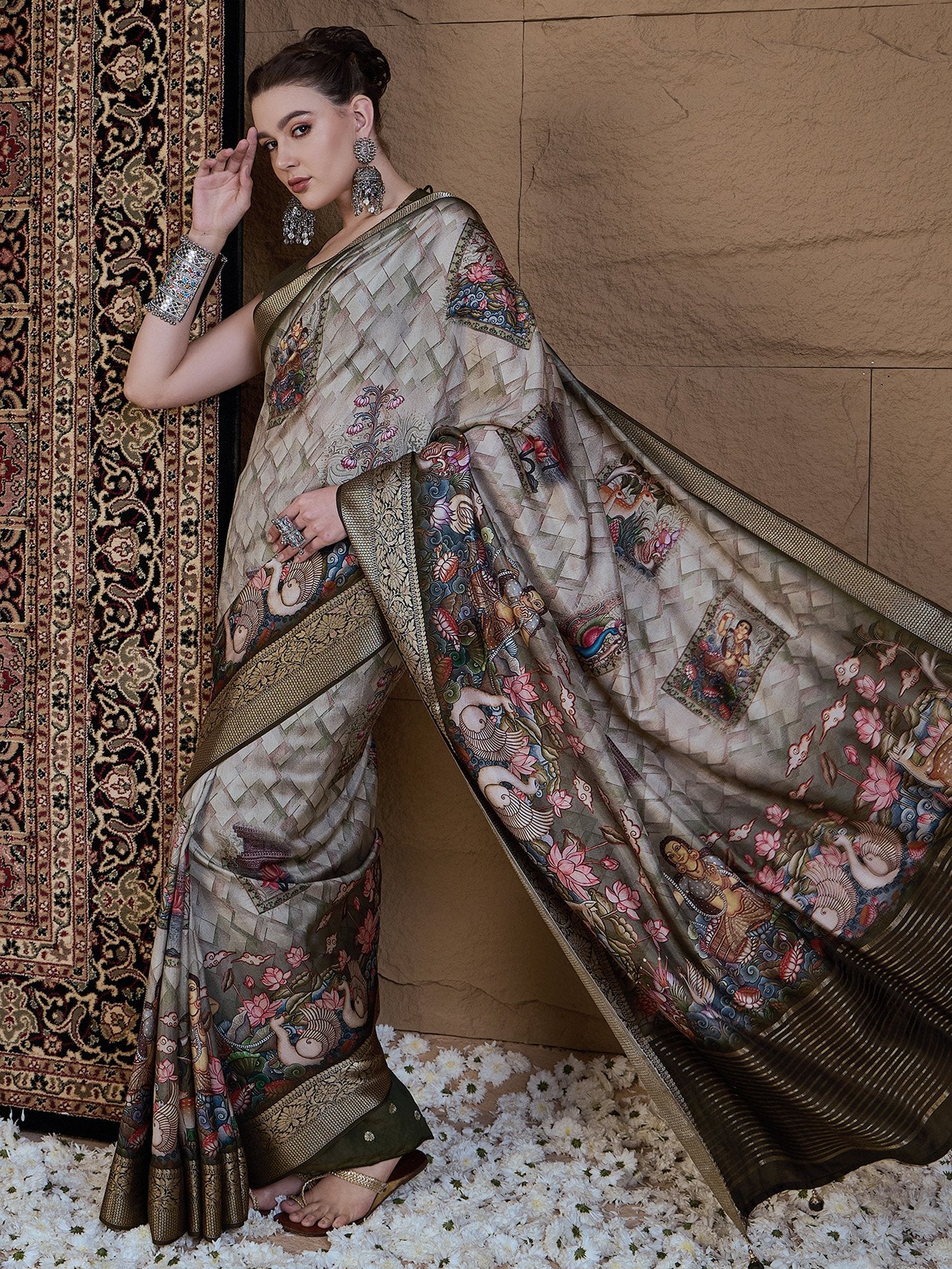 partywear designer saree for festive occasions
