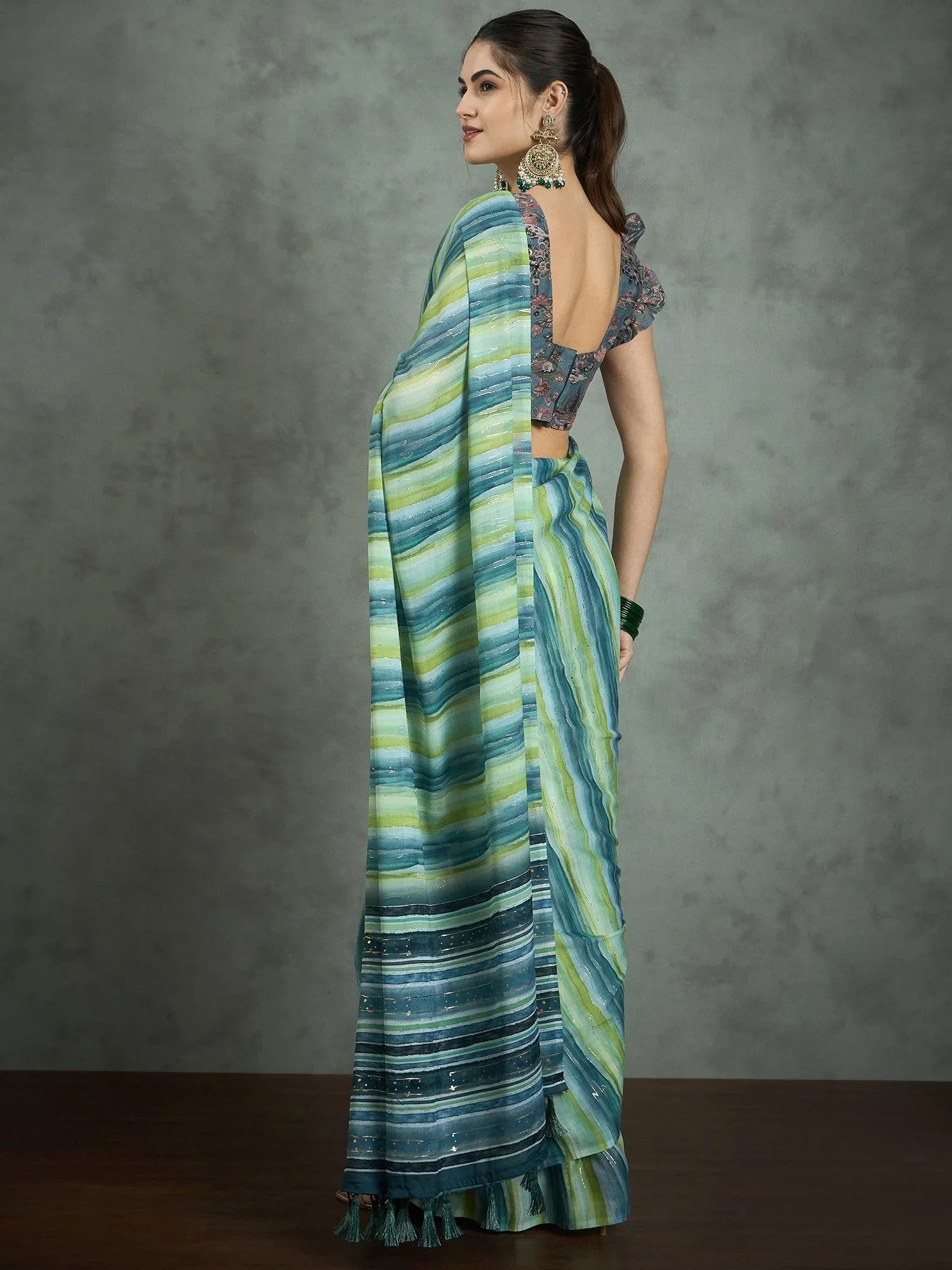 Sea Party Wear Georgette Digital Print Saree