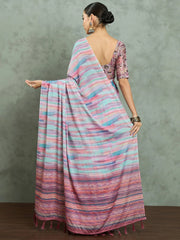 Mauve Party Wear Georgette Digital Print Saree - The Dori Store