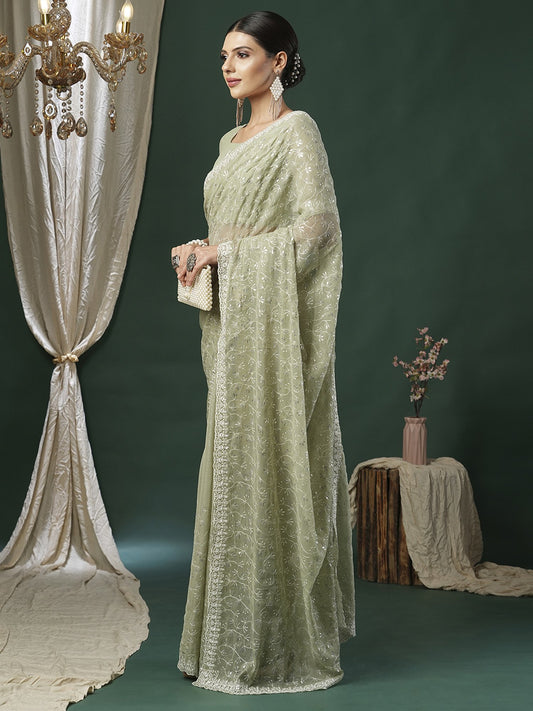 partywear designer saree for festive occasions