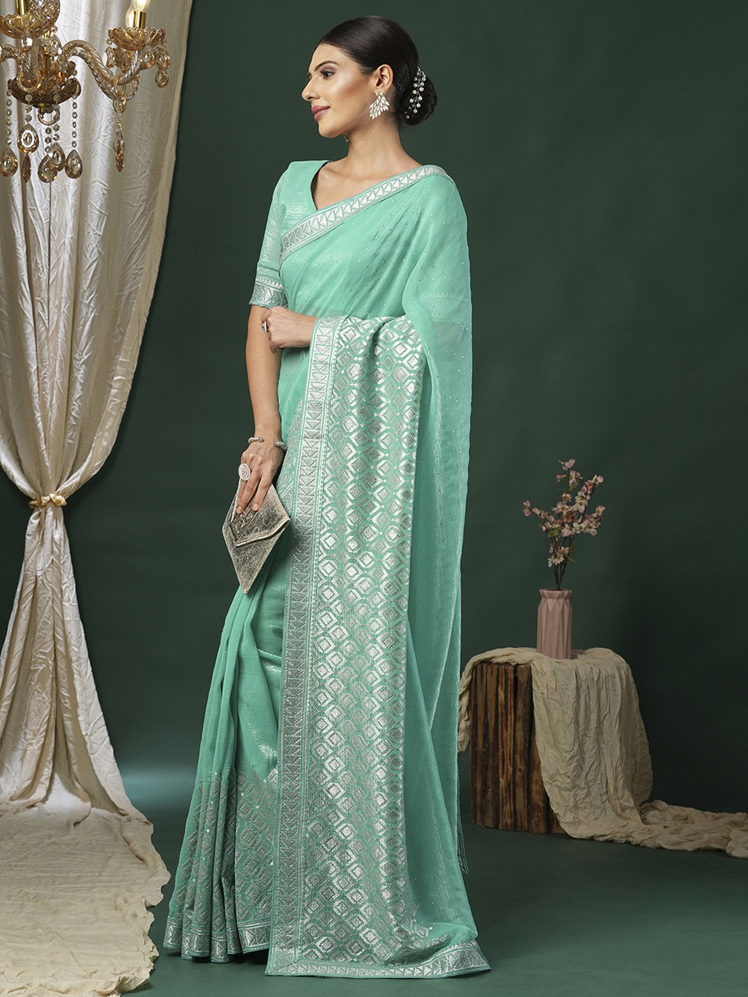partywear designer saree for festive occasions