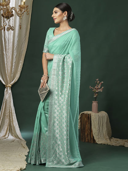 partywear designer saree for festive occasions