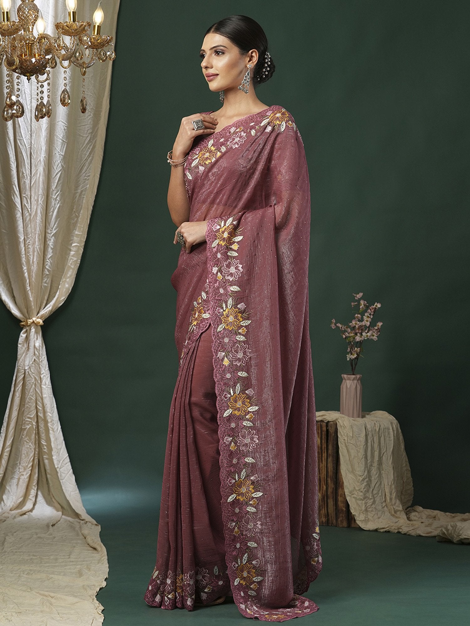 partywear designer saree for festive occasions