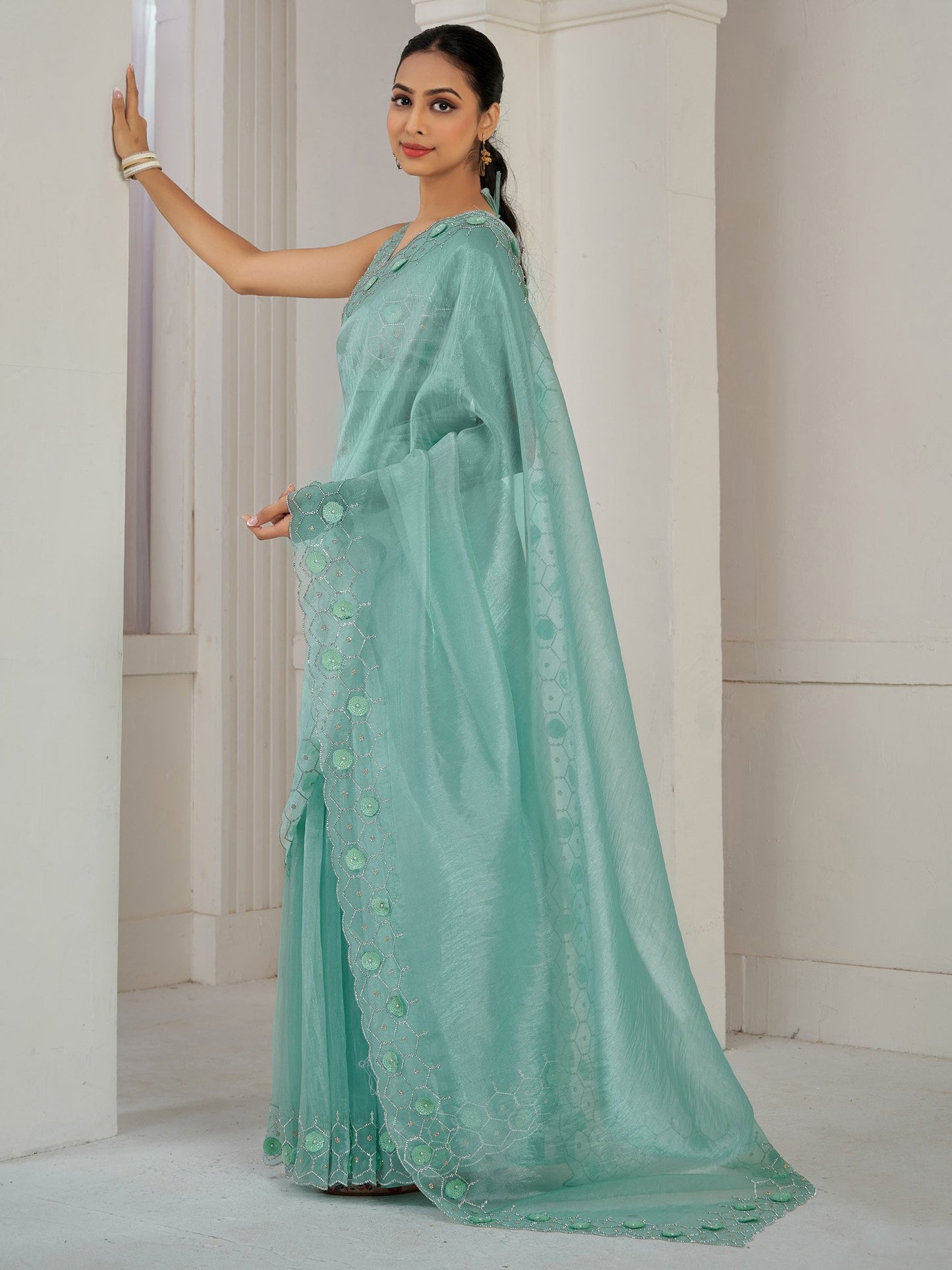 partywear designer saree for festive occasions