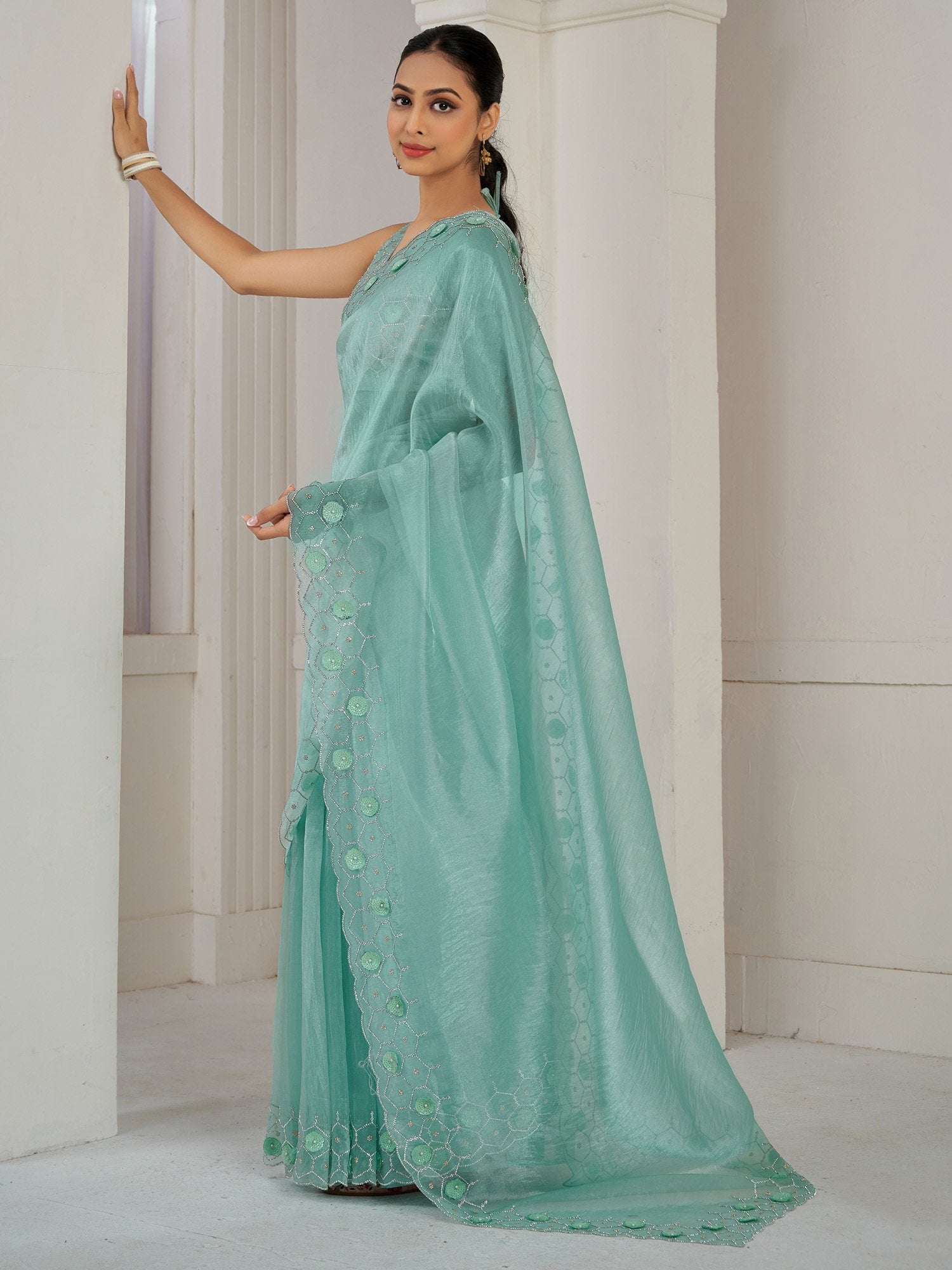 partywear designer saree for festive occasions