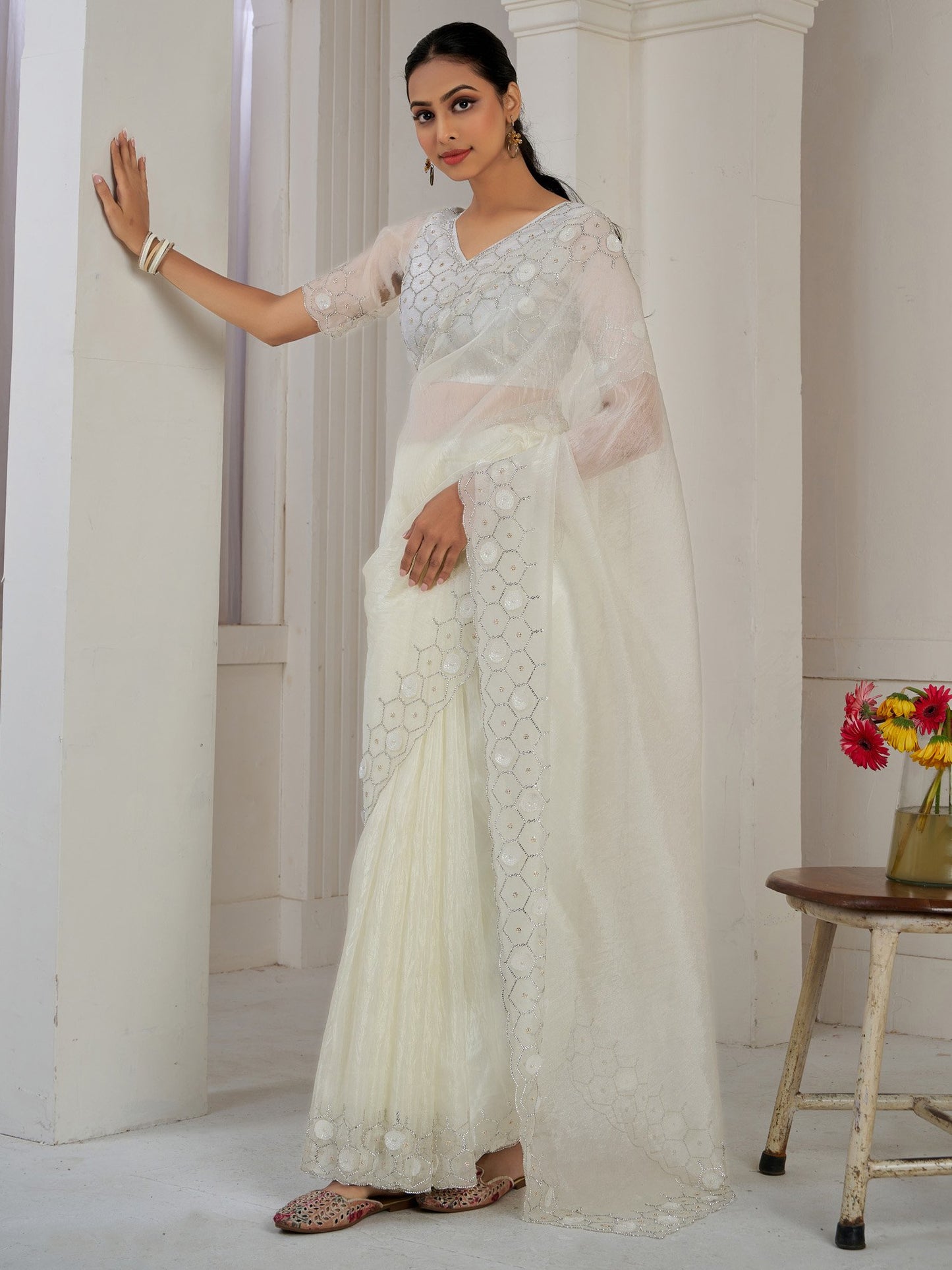 partywear designer saree for festive occasions