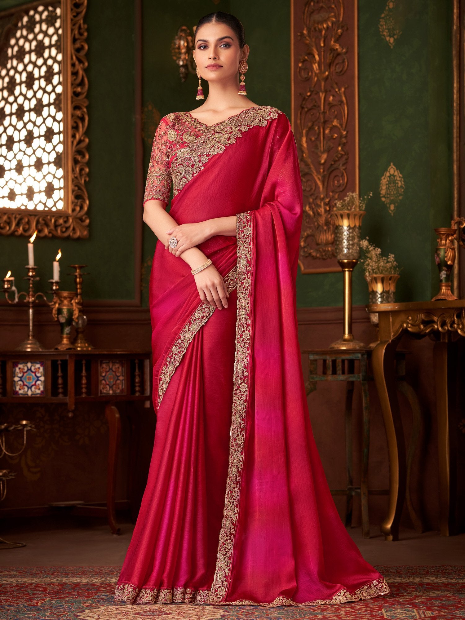 partywear designer saree for festive occasions