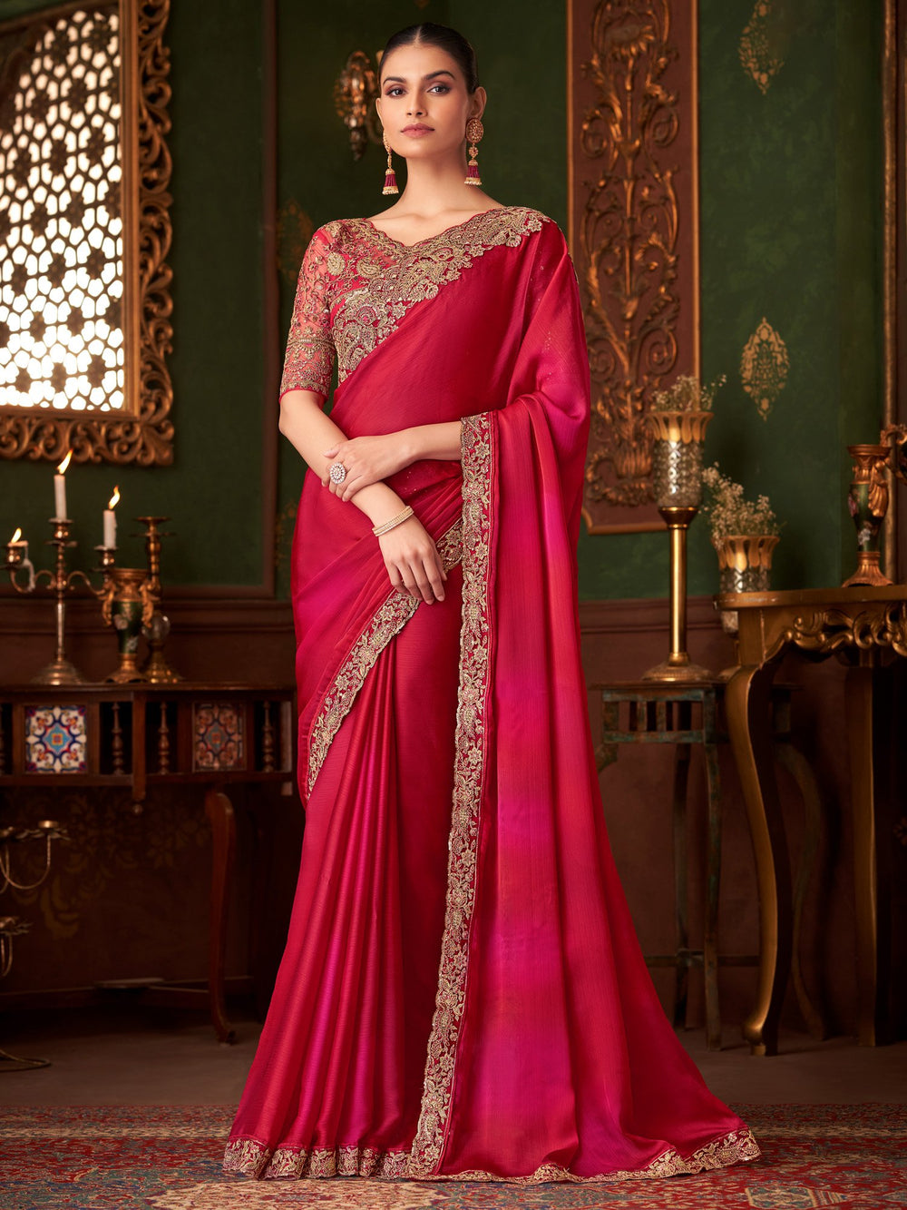 partywear designer saree for festive occasions