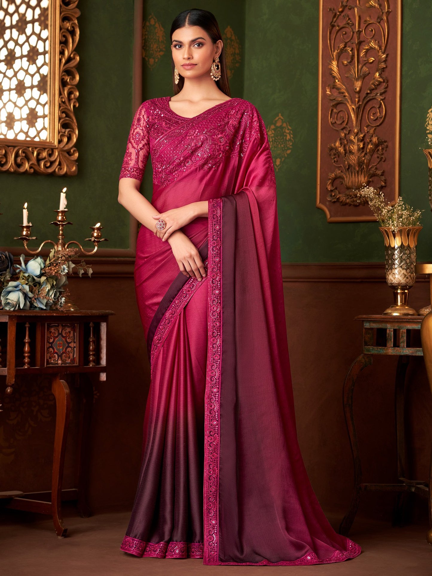 partywear designer saree for festive occasions