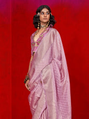 Mauve Party Wear Tissue Woven Saree