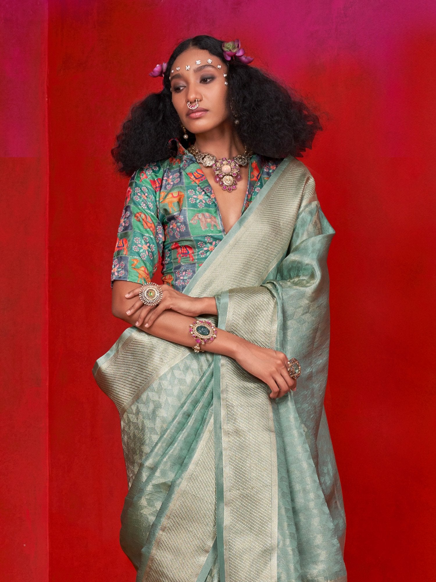 partywear designer saree for festive occasions
