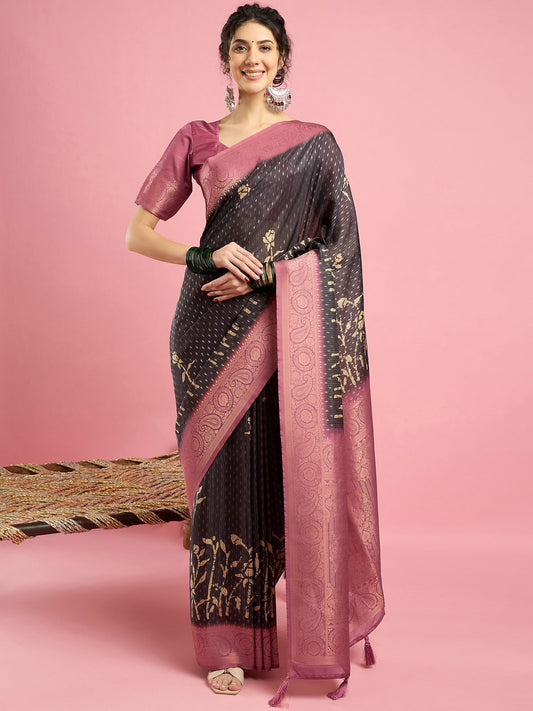 Black Black Sungudi Eri Silk Woven Saree