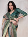 Brown Beige Sungudi Organza Woven Saree