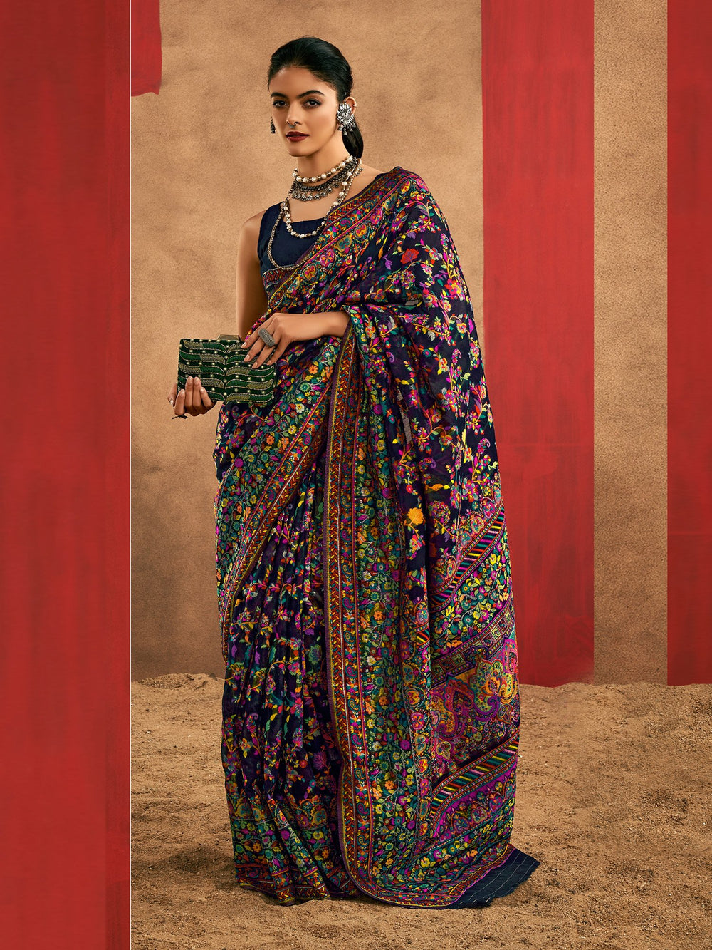 partywear designer saree for festive occasions