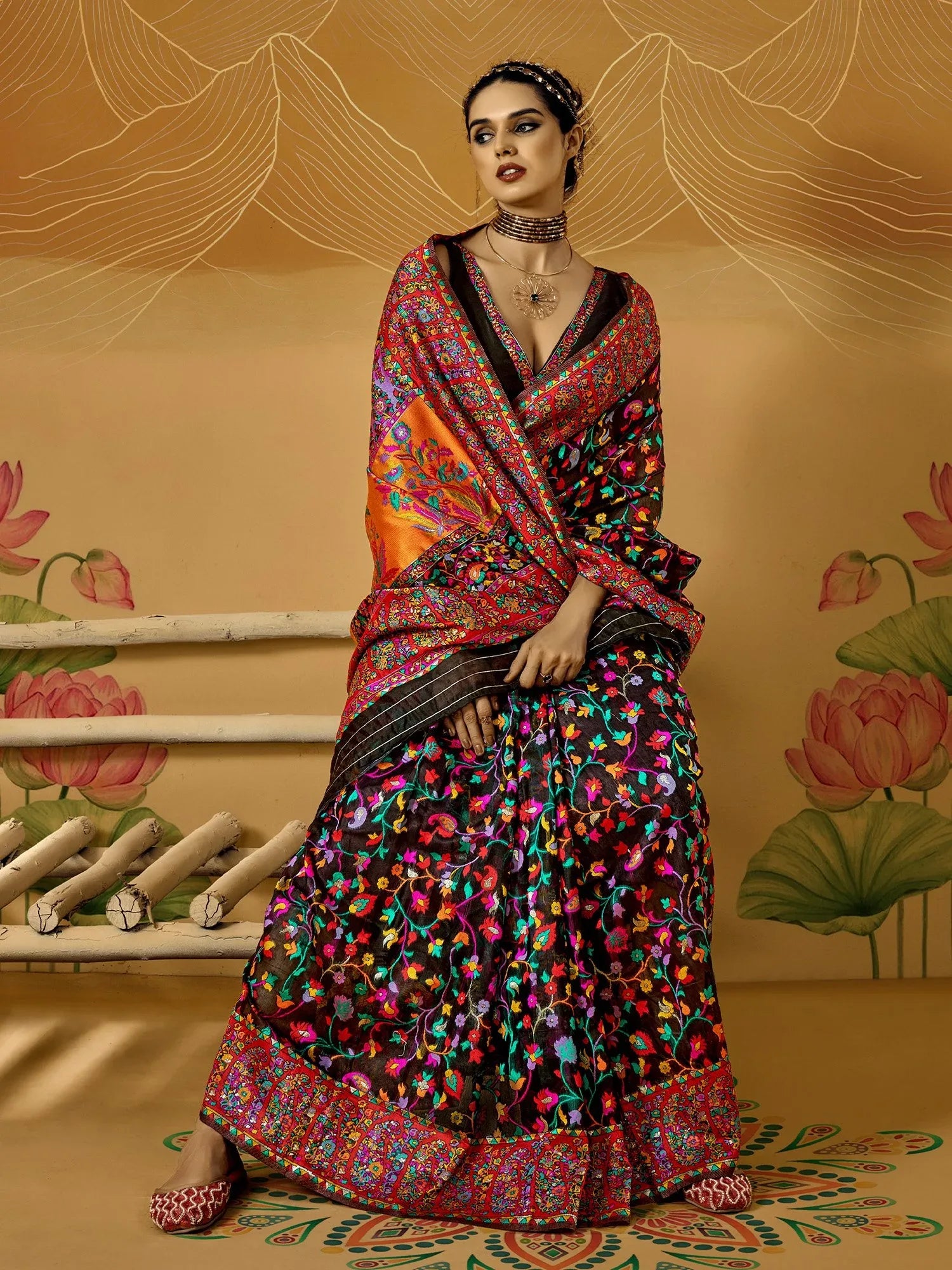 partywear designer saree for festive occasions