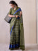 Green Olive Ikat Cotton Blend Printed Saree