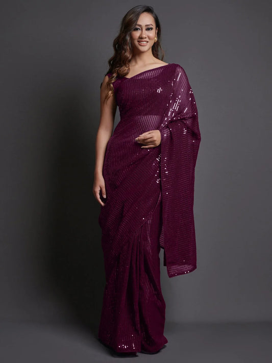 partywear designer saree for festive occasions
