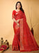 Red Red Bandhani Dola Silk Printed Saree