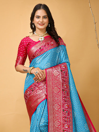 Light Patola Dola Silk Printed Saree