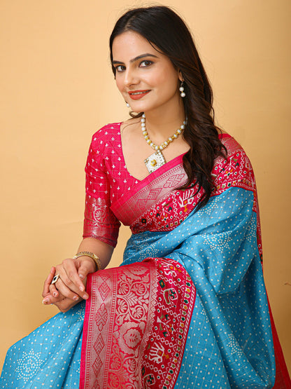 Light Patola Dola Silk Printed Saree