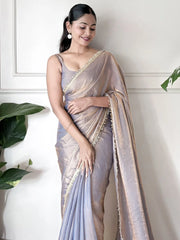 Metallic Party Wear Paper Silk Embellished Saree
