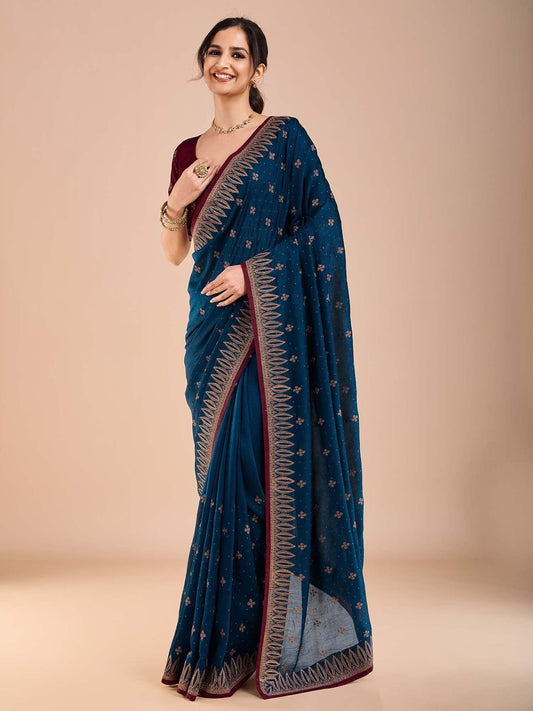 partywear designer saree for festive occasions