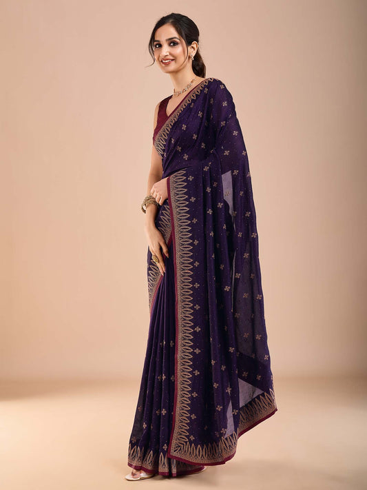 partywear designer saree for festive occasions