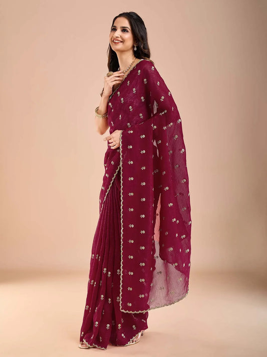 partywear designer saree for festive occasions