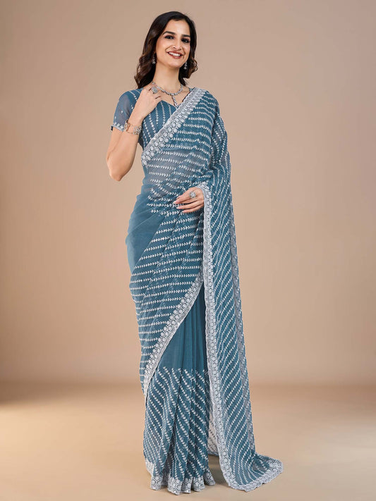 partywear designer saree for festive occasions