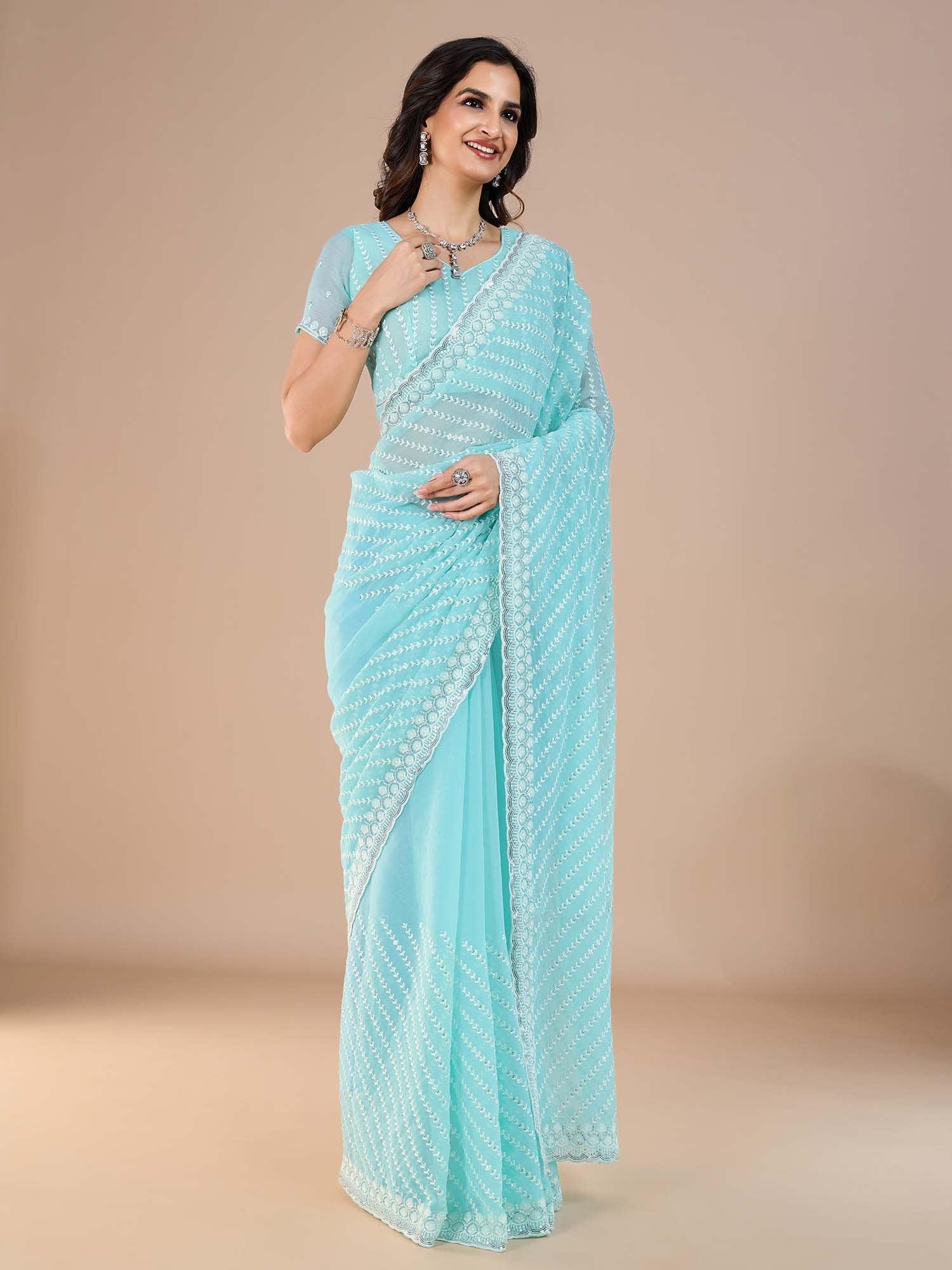 partywear designer saree for festive occasions
