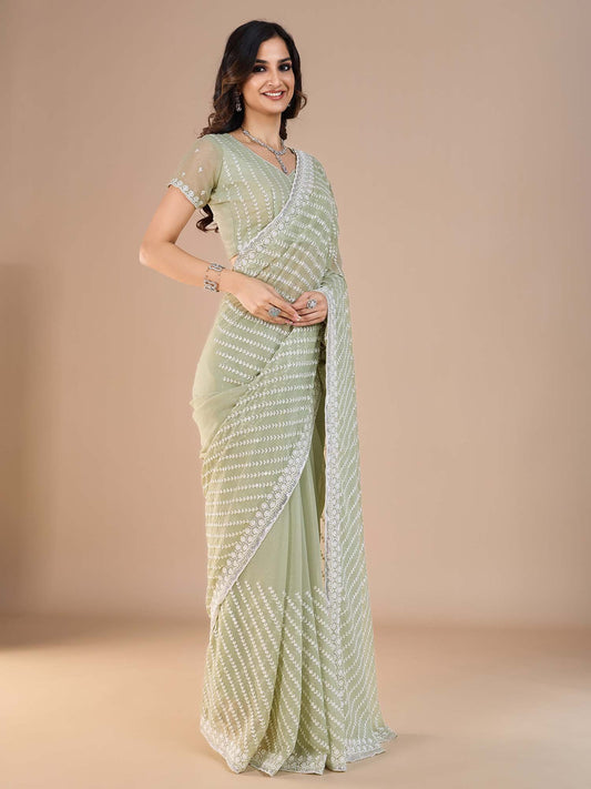 partywear designer saree for festive occasions