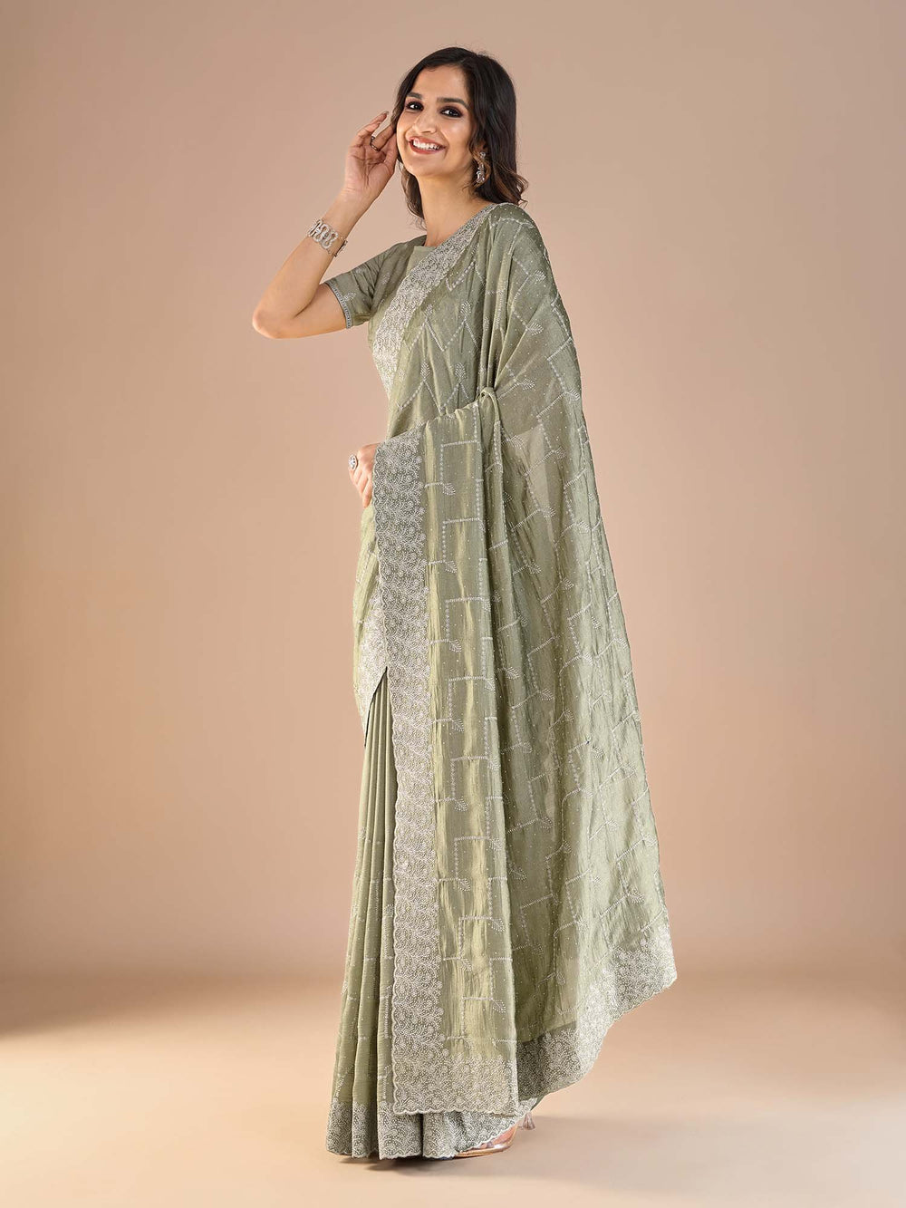 partywear designer saree for festive occasions