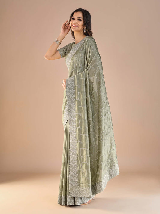 partywear designer saree for festive occasions