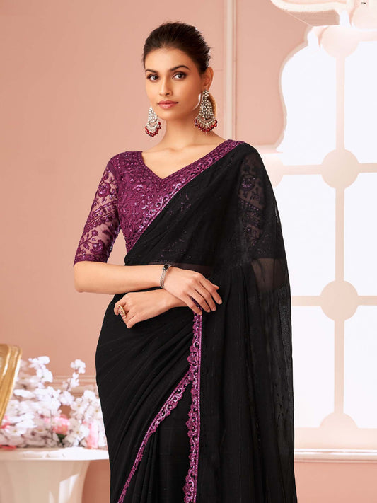 partywear designer saree for festive occasions