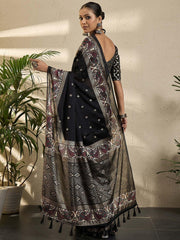 Black Banarasi Georgette Printed Saree