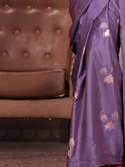 Purple Gadwal Satin Silk Woven Saree