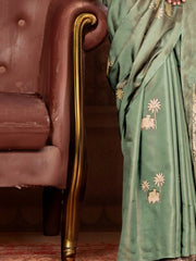 Light Gadwal Satin Silk Woven Saree - The Dori Store