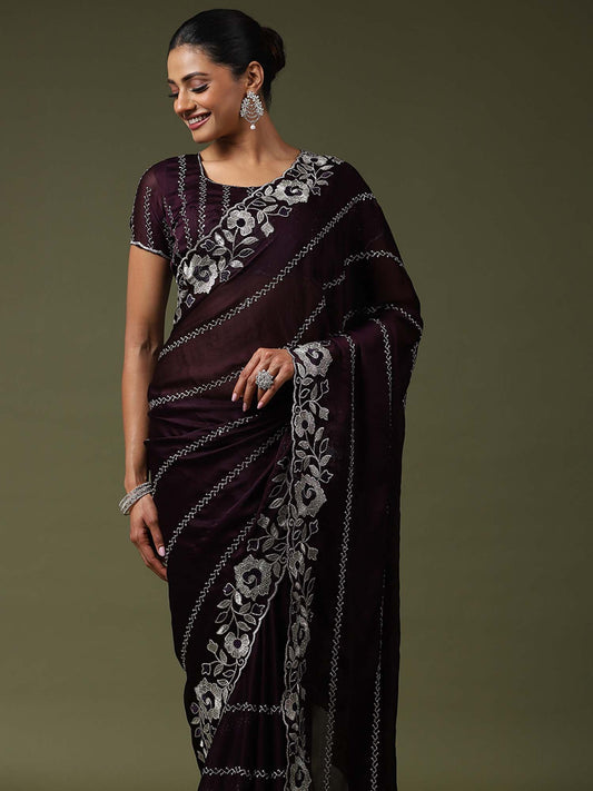 partywear designer saree for festive occasions