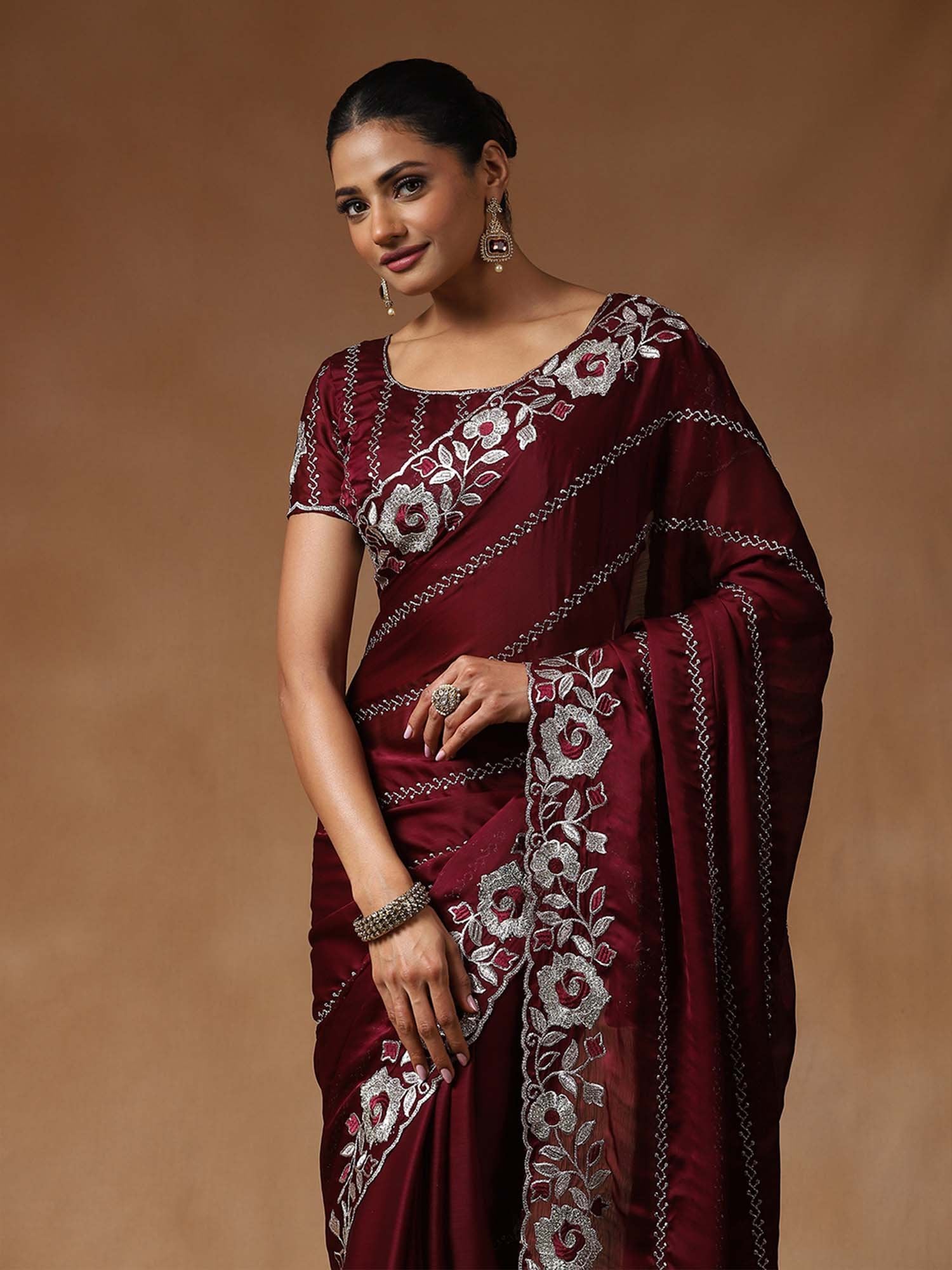 partywear designer saree for festive occasions