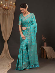 Light Banarasi Dola Silk Woven Saree - The Dori Store