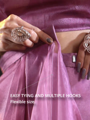 Purple Party Wear Organza Ready To Wear Saree