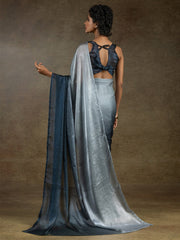 Grey Party Wear Satin Silk Ready To Wear Saree