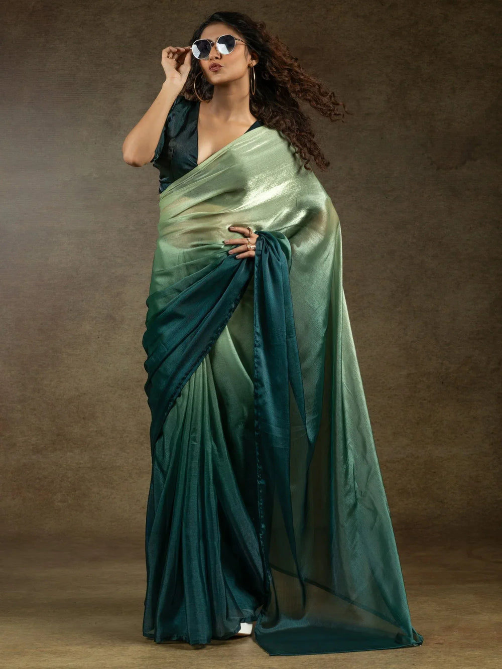 Light Party Wear Satin Silk Ready To Wear Saree - The Dori Store