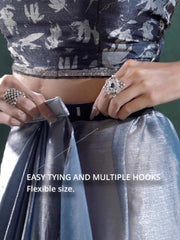 Silver Party Wear Satin Silk Ready To Wear Saree