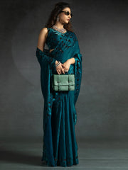 partywear designer saree for festive occasions