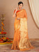 Orange Orange Sungudi Cotton Blend Woven Saree