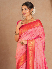 Pink Paithani Soft Silk Woven Saree